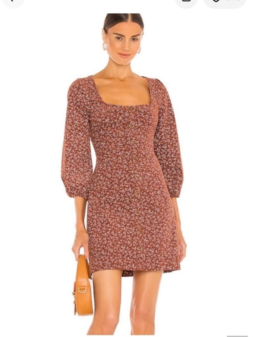 Veronica Beard Ranja Corduroy Mini Dress Brown Floral size Small